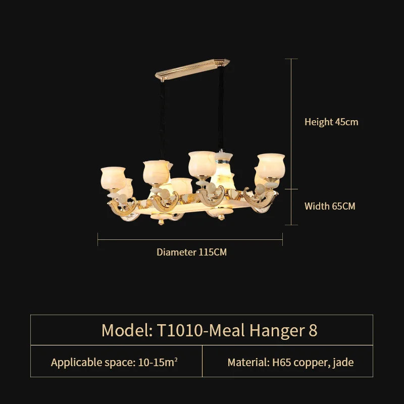 Afralia™ Natural Afghan Jade Villa Chandelier: High-Grade Living Room Lamp for Luxurious Atmosphere