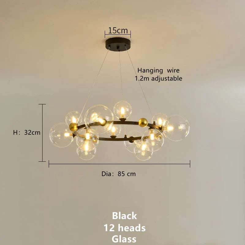 Afralia™ Magic Beans Glass Ball LED Ceiling Chandelier for Home Decor Lighting