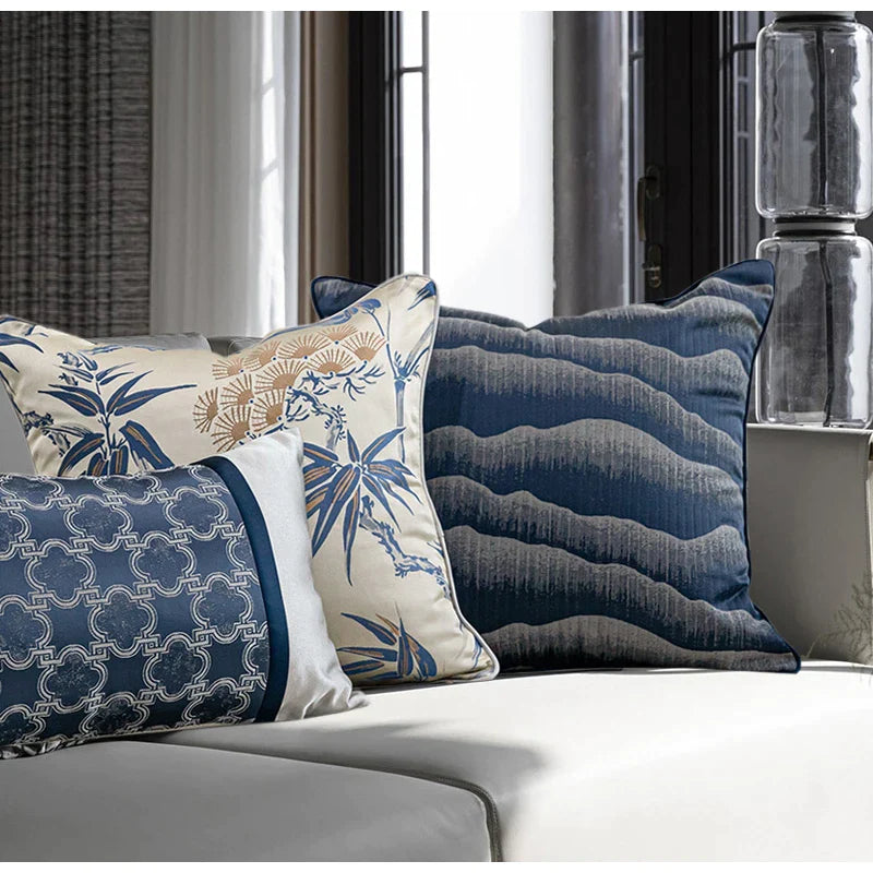 Afralia™ Chinoiserie Decor Throw Pillow Cover 45x45cm for Living Room Bedroom