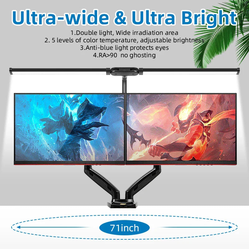 Afralia™ LED Monitor Desk Lamp USB Stepless Dimming Eye-Care Screen Bar Light