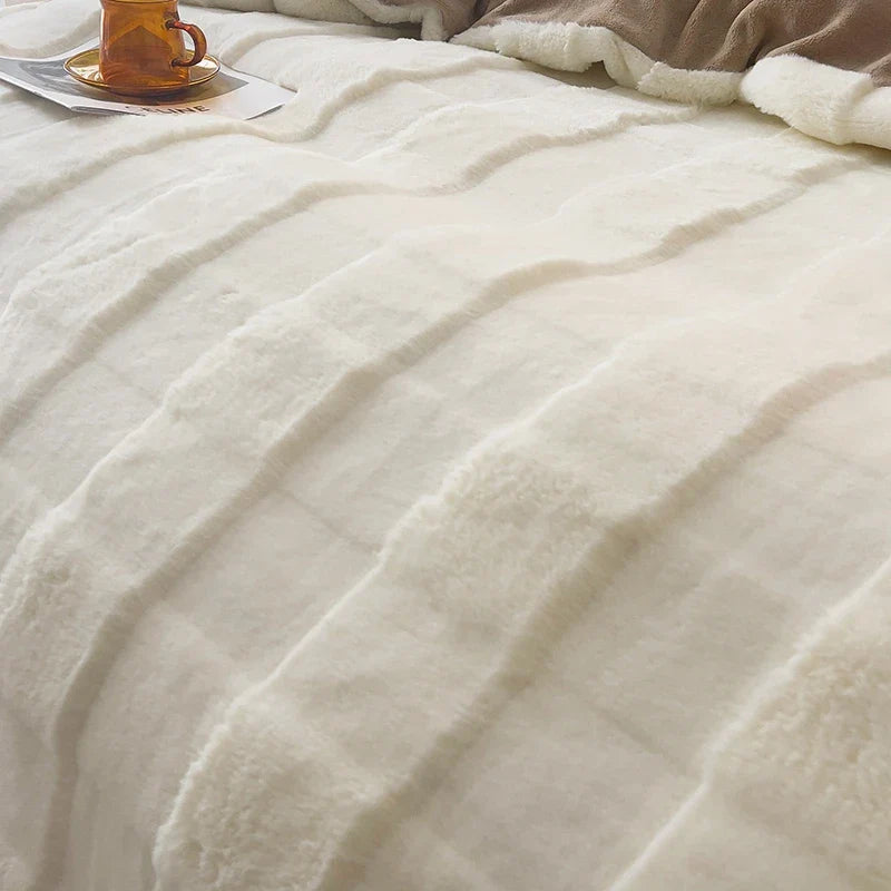 Afralia™ Plush Faux Rabbit Fur Velvet Bedding Set - Full Queen King Size