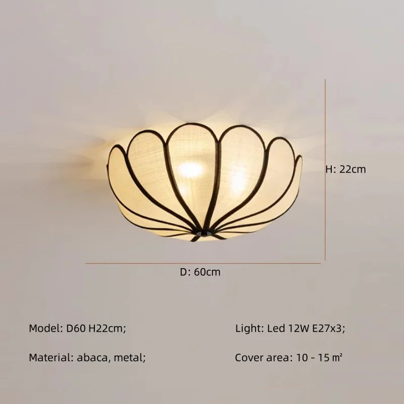 Afralia™ Wabi Sabi Flower Ceiling Light Creamy Petals for Bedroom