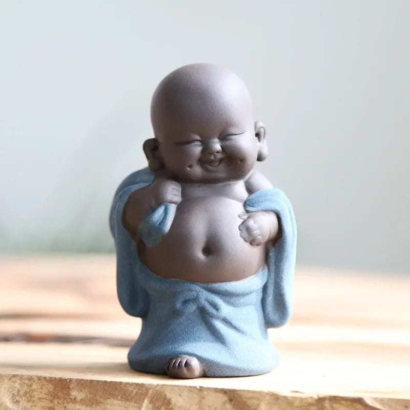 Afralia™ Ceramic Maitreya Buddha Statue Tea Sculpture Figurine Craft Display Ornament