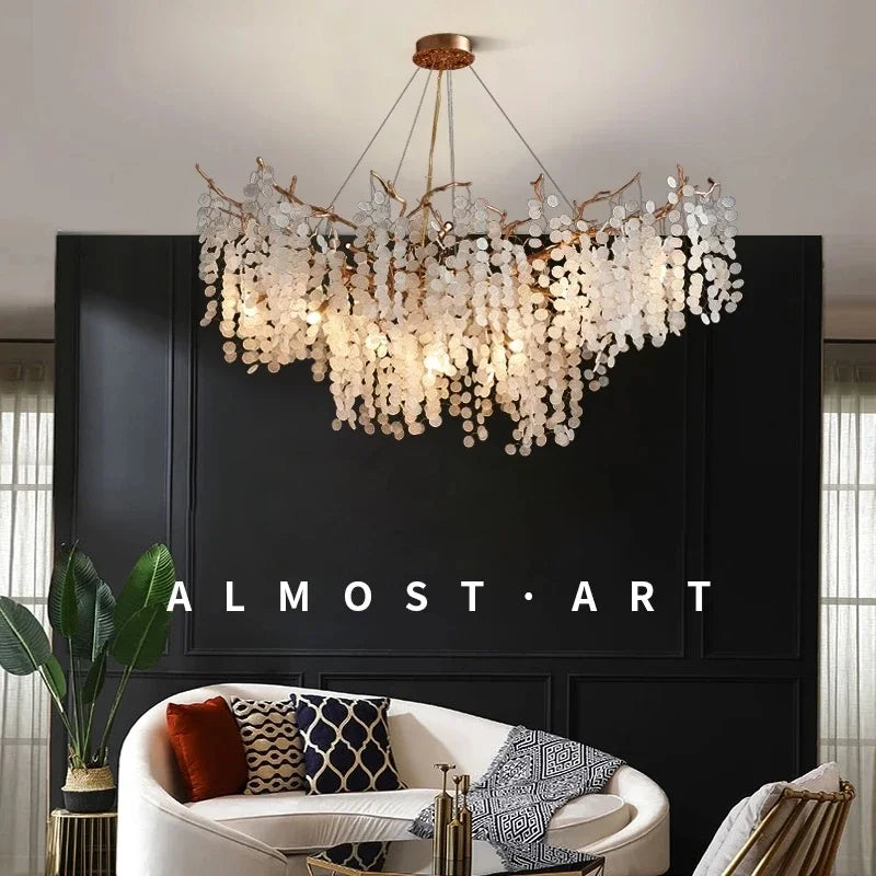 Afralia™ Grapes Crystal Chandelier: Luxury Golden Copper Pendant Light for Living Room Bedroom