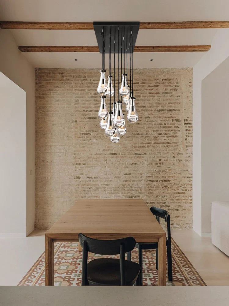 Afralia™ New Copper LED Pendant Light for Living Room and Hotel Staircase