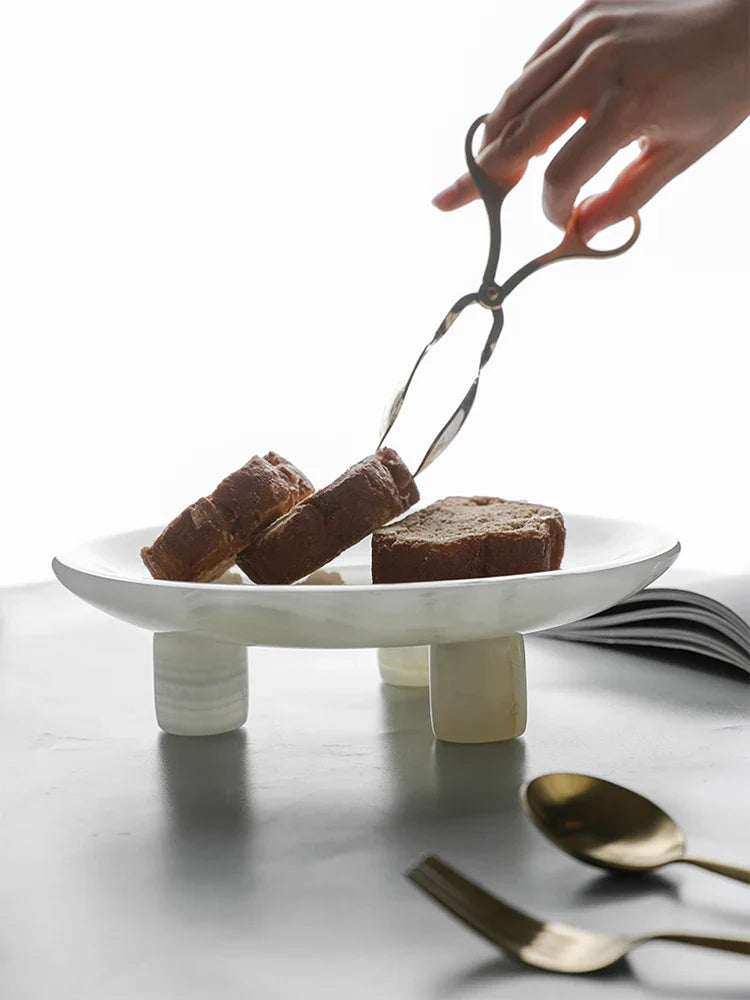 Afralia™ White Onyx Marble Vanity Tray - Elegant Organizer for Dresser and Coffee Table