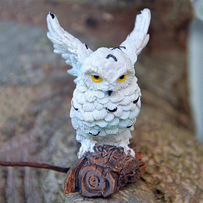 Afralia™ Owl Falcon Miniatures Set - Animal Resin Figurine for Home Decor & Garden Craft