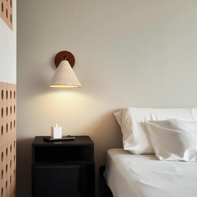 Afralia™ Travertine Wall Lamp Stone Sconce with E27 Bulb