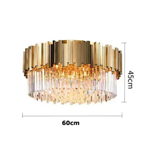 Afralia™ Golden Crystal Ceiling Light for Modern Living Room and Dining Room
