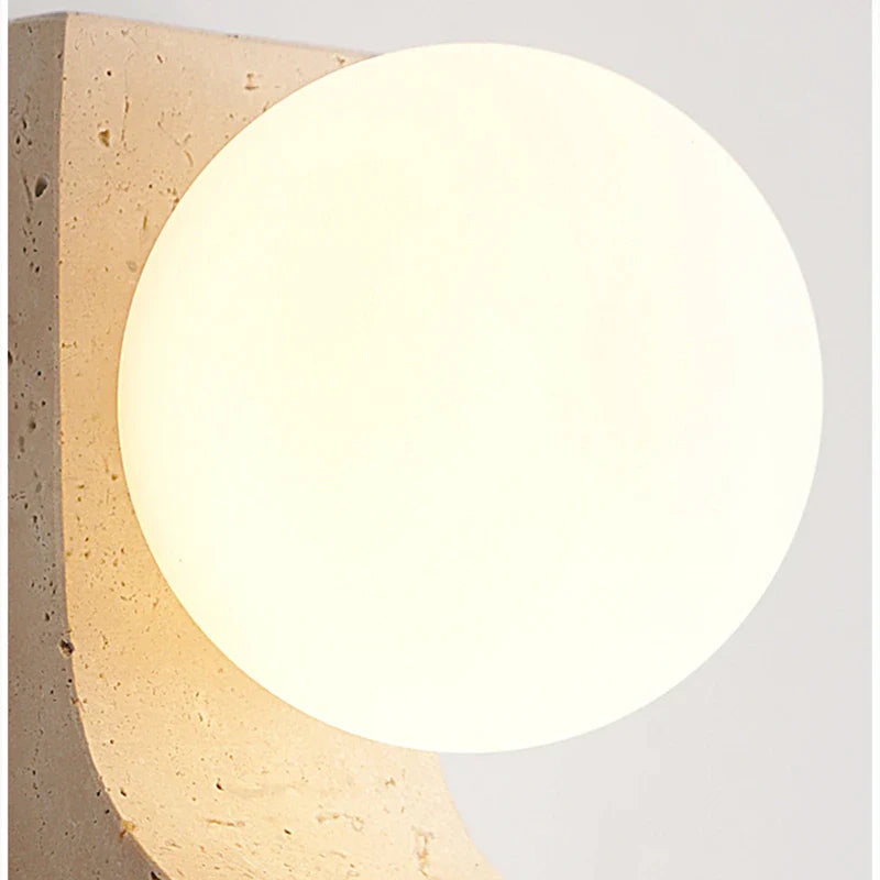 Afralia™ Yellow Travertine Glass LED Wall Lamp - Wabi-Sabi Style