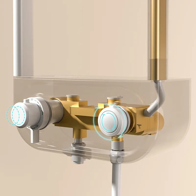 Afralia™ Electric Showerhead Knobs Column Faucet Set for Bathroom Bathtub System