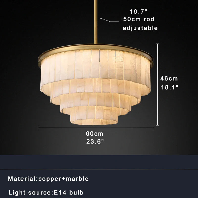 Afralia™ Marble Bronze Copper Chandelier: Modern Luxury Rectangle Dining Table Decor.