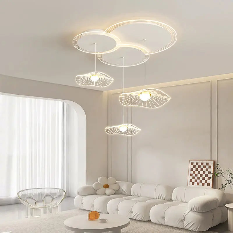 Afralia™ Lotus Leaf LED Pendant Light for Modern Minimalist Living Room, Bedroom, and Dining