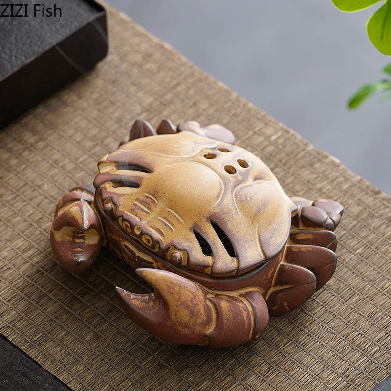 Afralia™ Crab Ceramic Incense Burner Aromatherapy Diffuser Ash Plate Home Aroma Container