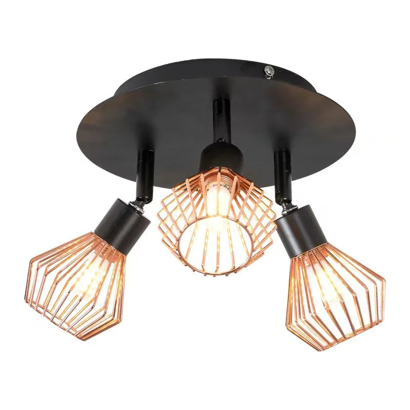 Afralia™ Diamond Cage Chandelier: Industrial Kitchen & Living Room Lighting