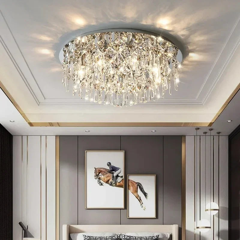 Afralia™ Crystal Ceiling Lamp: Luxury Modern LED Ceiling Light for Home Indoor Lighting