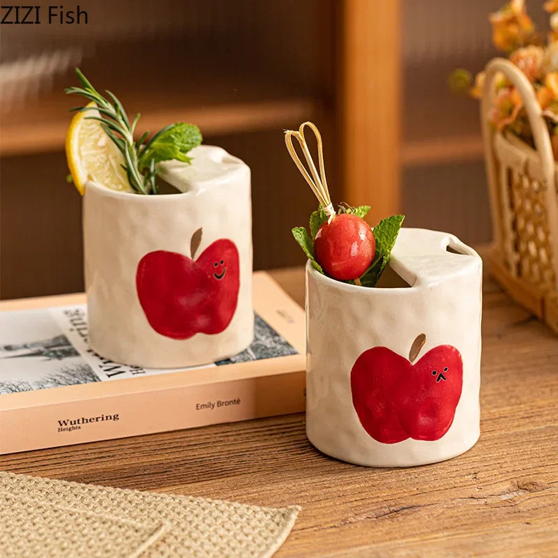 Afralia™ Bowknot Pattern Porcelain Coffee Mug, Cute Cartoon Design, Ideal for Tea and Juice.