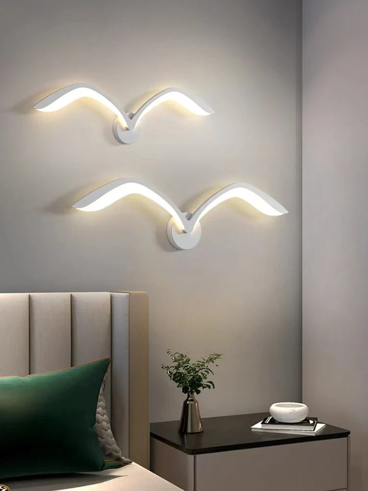 Afralia™ Seagull LED Wall Lamp: Modern Nordic Children's Living Room Bedroom Sconce