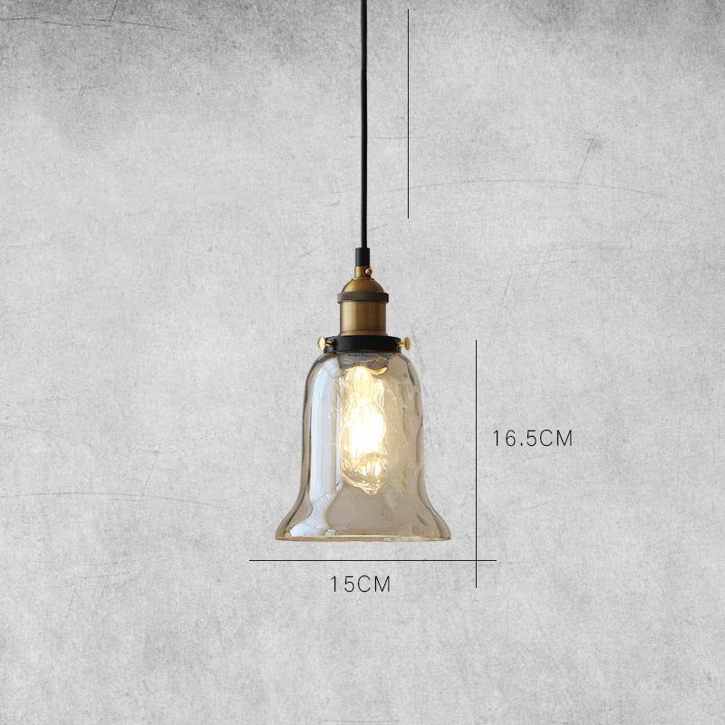 Afralia™ Vintage Amber Glass Pendant Lamp with LED Edison Bulb for Indoor Decor