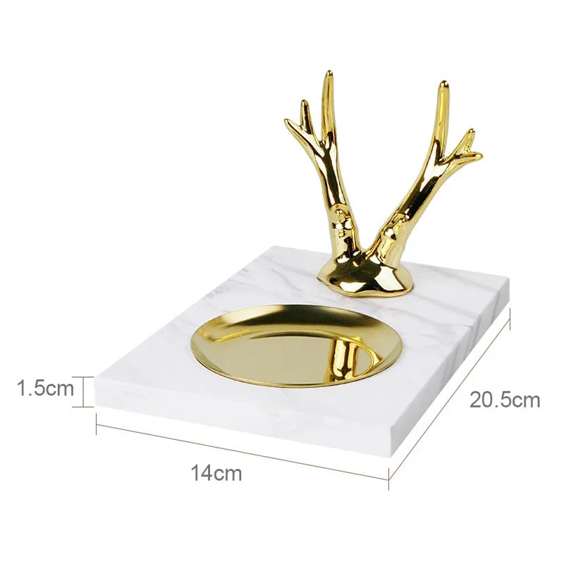 Afralia™ Volakos White Marble Bathroom Set: Soap Dispenser, Makeup Rack, Vanity Tray