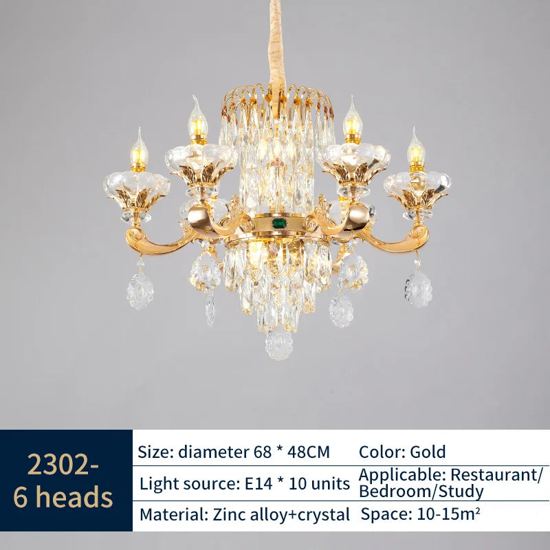 Afralia™ Jade Crystal Chandelier: Modern European Living Room & Dining Lamp