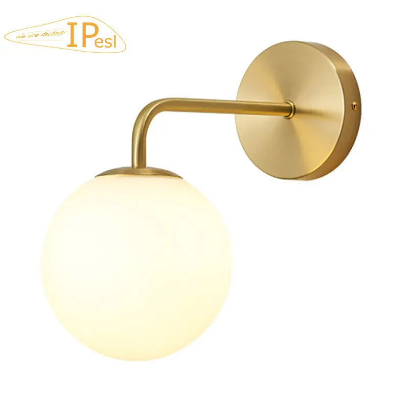 Afralia™ Brozen Black LED Glass Ball Wall Lights for Living Room Bedroom_BU