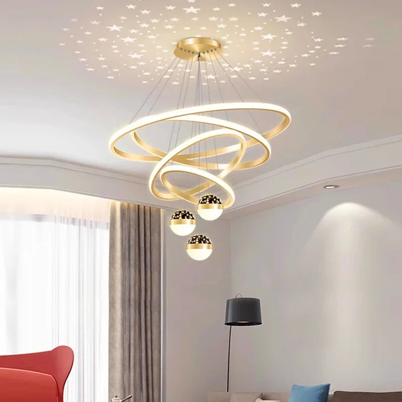 Afralia™ Nordic Dining Pendant Lamp for Living Room Ceiling Chandelier Lighting