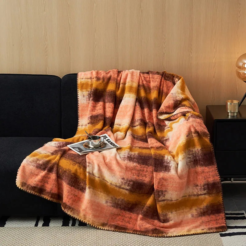 Afralia™ Luxury Faux Cashmere Sofa Blanket - Double Layered, High-End, Multifunctional Home Decor