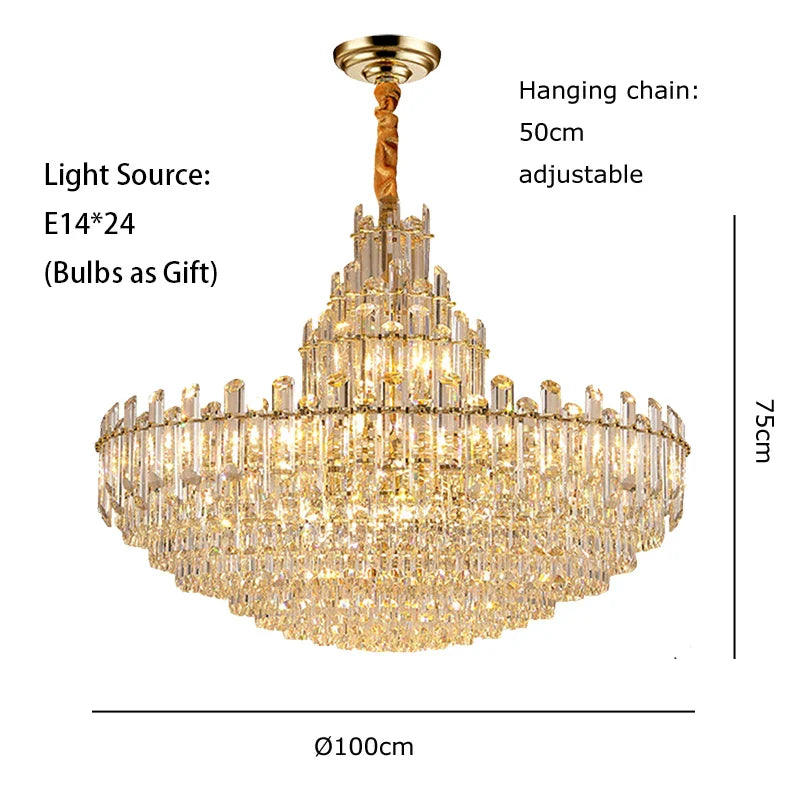 Afralia™ Crystal LED Ceiling Chandelier for Dining Room - Luxurious Decoration
