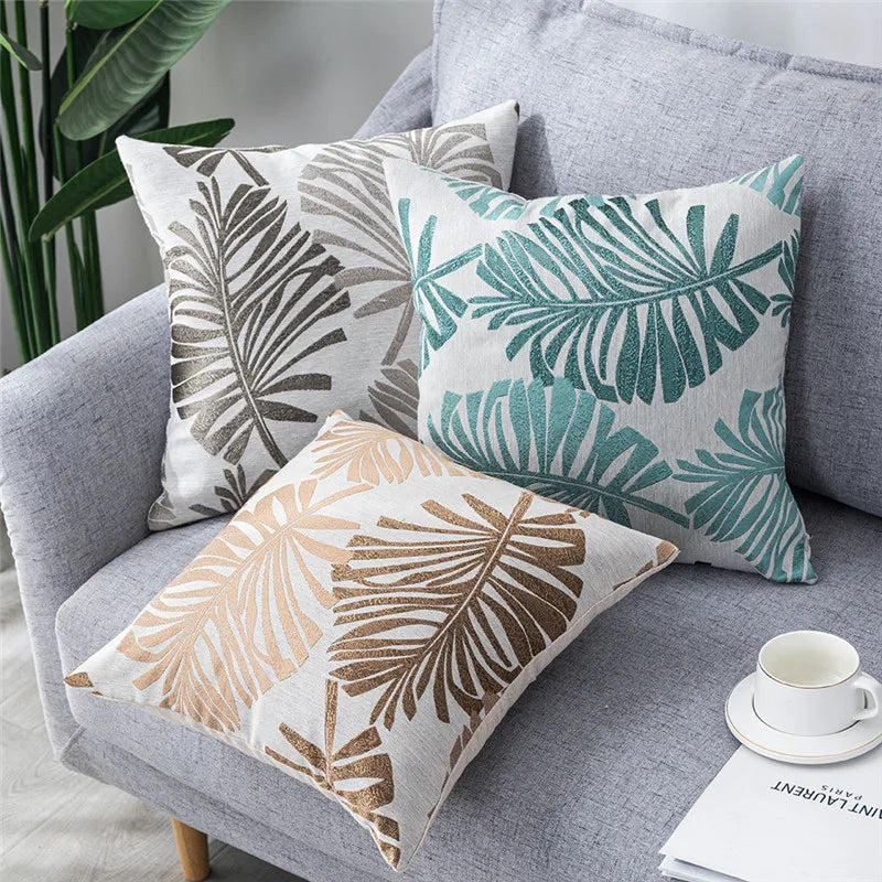 Afralia™ Plant Pattern Linen Pillow Case Ins Style Decorative Cushion Cover 45x45cm
