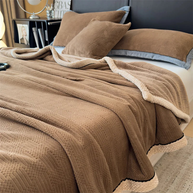 Afralia™ Soft Velvet Autumn Winter Sofa Blanket: Warmth, Comfort, and Style