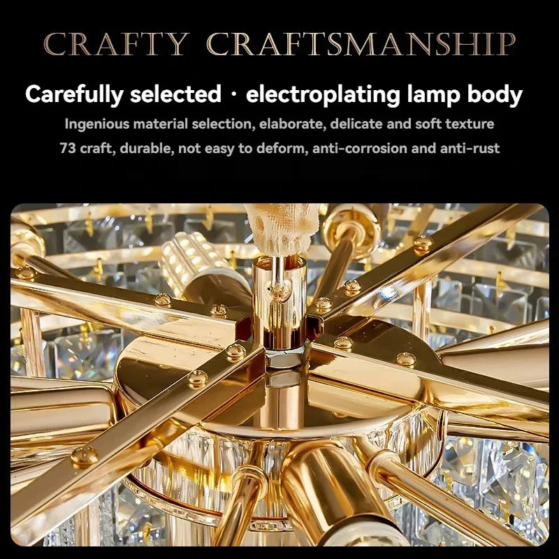 Afralia™ Gold Butterfly Crystal Chandelier: Luxury Ceiling Pendant for Living & Dining Rooms