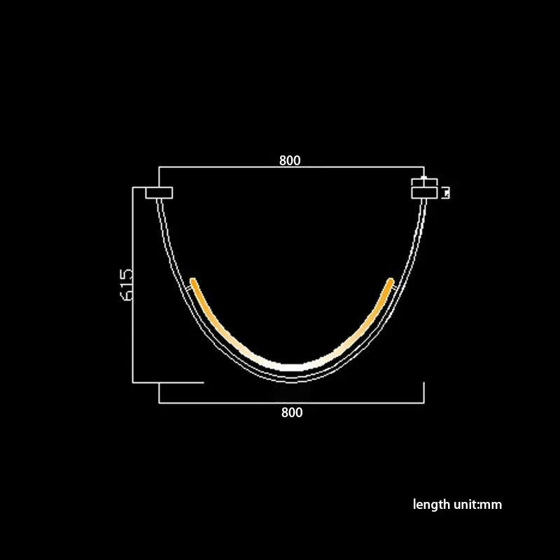 Afralia™ Long Curve Ceiling Chandelier for Modern Living Room and Villa Decor