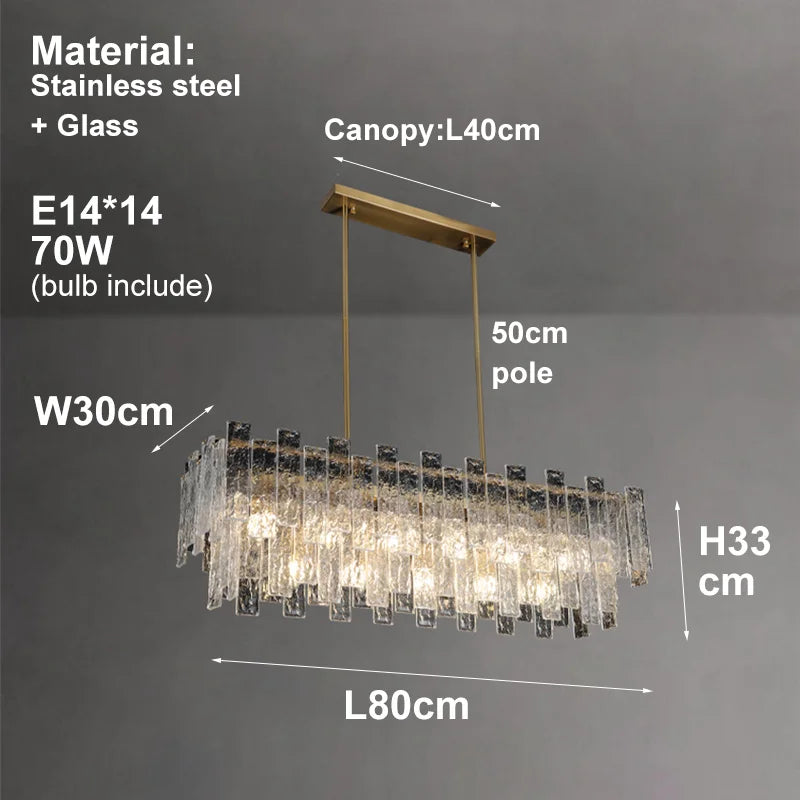 Afralia™ ZY0514 Glass Chandelier with Dimmable LED Lighting