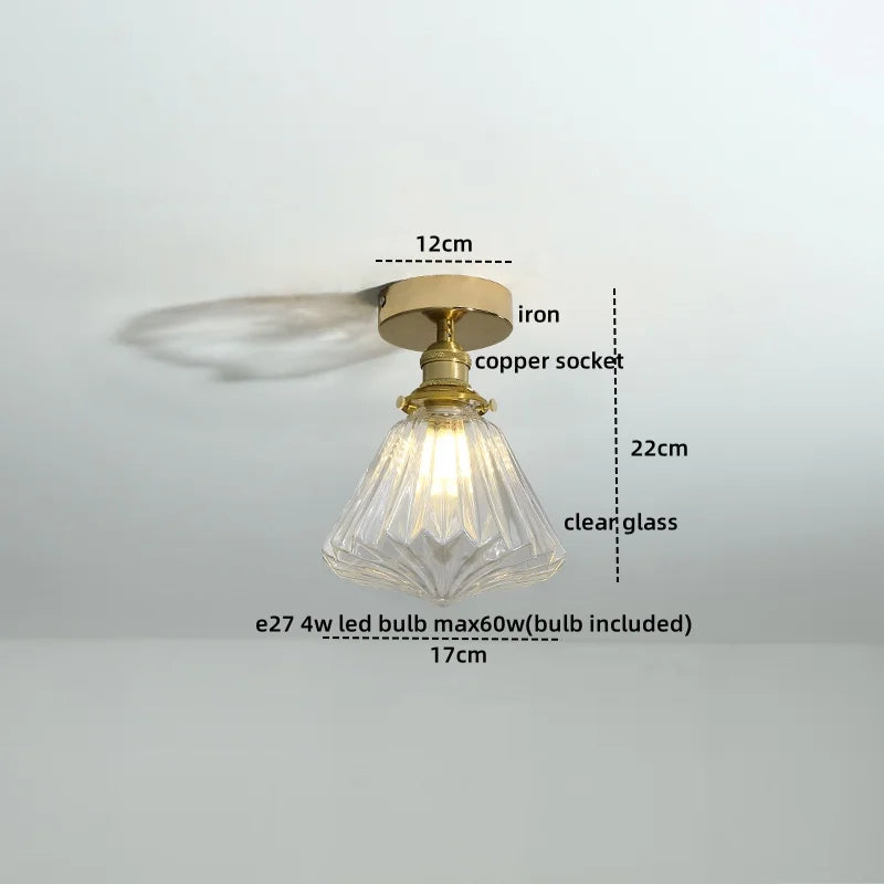 Afralia™ Modern Glass Copper LED Ceiling Light Chandelier for Home, Living Room, Kitchen