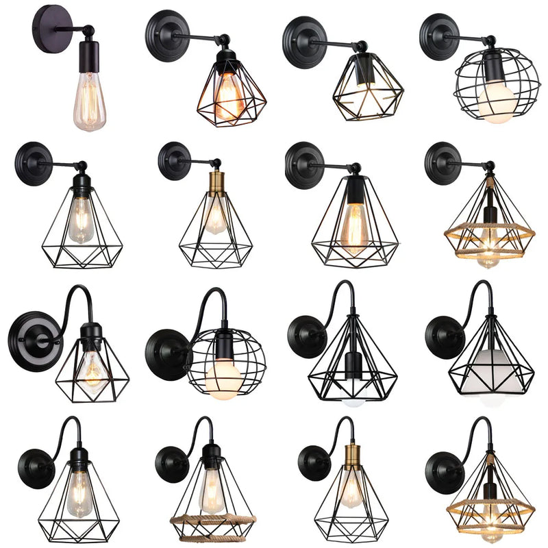 Afralia™ Vintage Cage Guard Wall Sconce Fixture for Modern Indoor Lighting