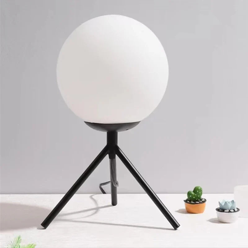 Afralia™ Glass Ball Table Lamp: Modern Nordic LED Desk Light