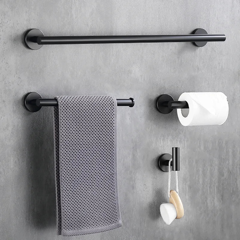 Afralia™ Brushed Gold Bathroom Accessories Set Hand Towel Bar Rack Toilet Paper Holder