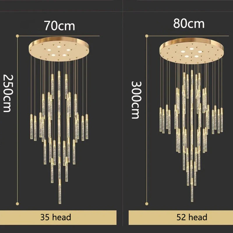 Afralia™ Nordic Home Stair Chandelier Living Dining Pendant Ceiling Indoor Lighting