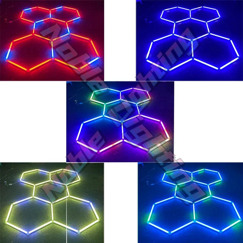 Afralia™ RGB Hexagon LED Lights Garage Entertainment Decoration Special Effect Lighting