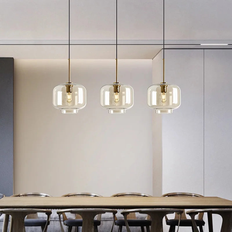 Afralia™ Glass Pendant Lights Dining Kitchen Bar Chandelier