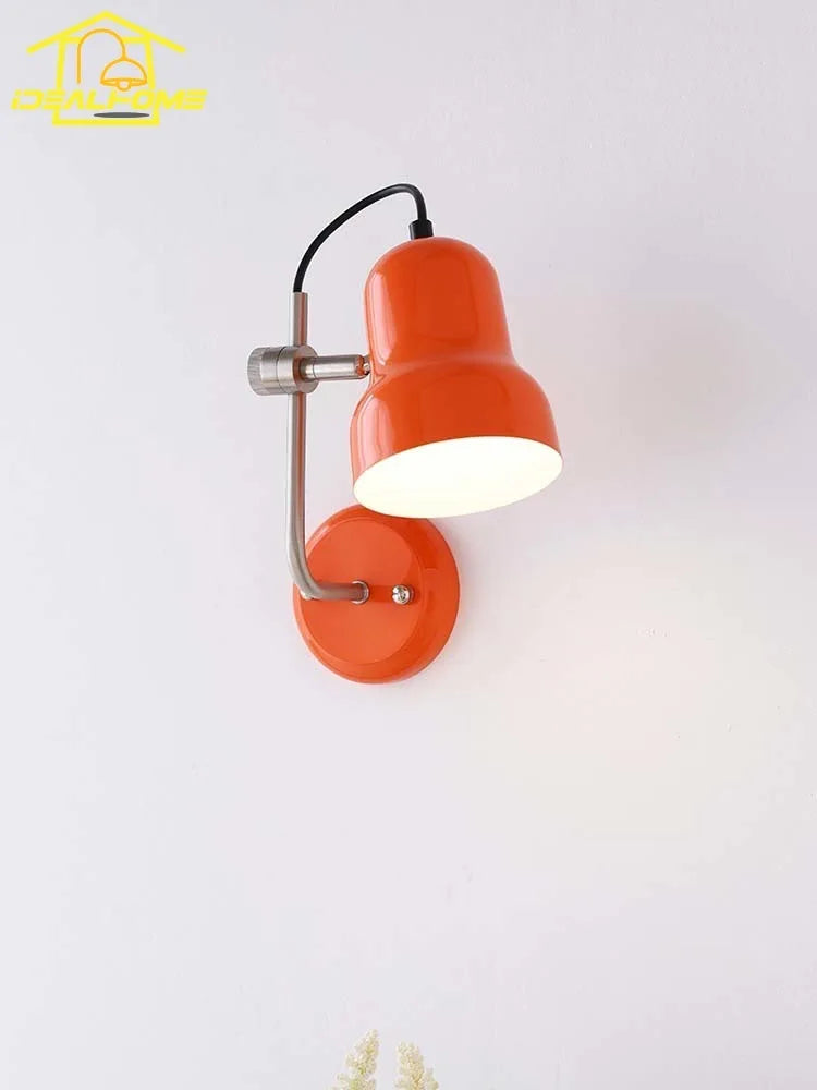 Afralia™ Medieval Red Wall Lamp LED Iron Art Adjustable for Bedroom Bedside Reading