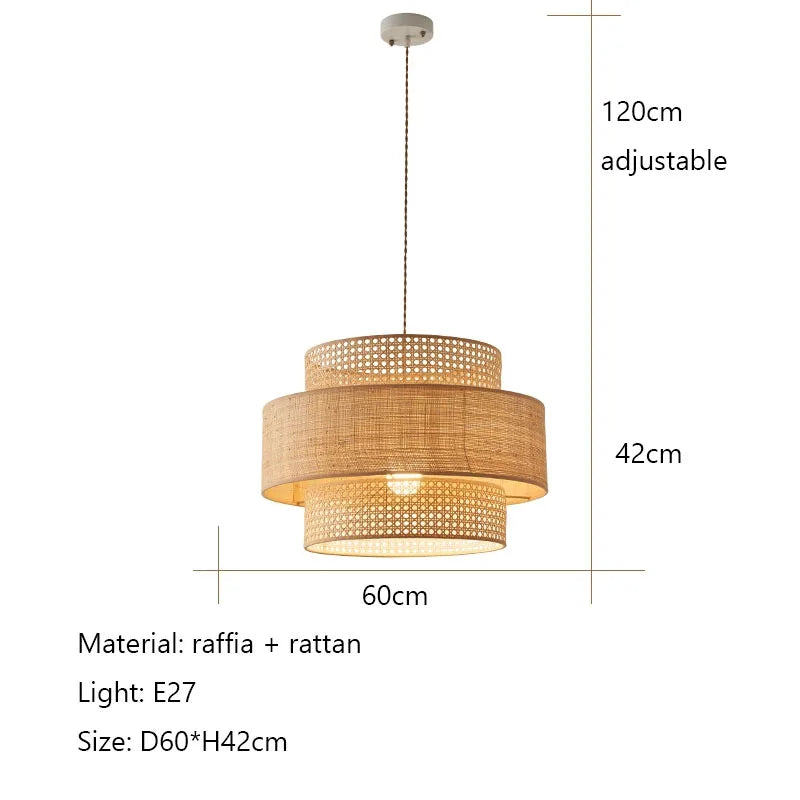 Afralia™ Vintage Rattan Pendant Lights for Nordic Wabi Sabi Living Space