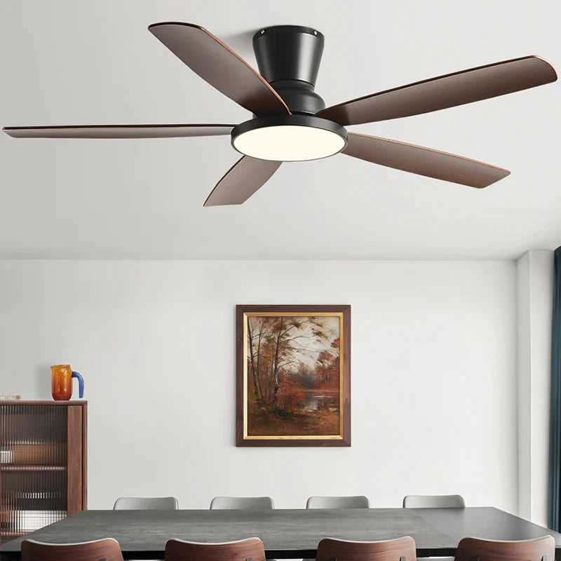 Afralia™ Strong Winds Living Room Ceiling Fan Light with Remote Control