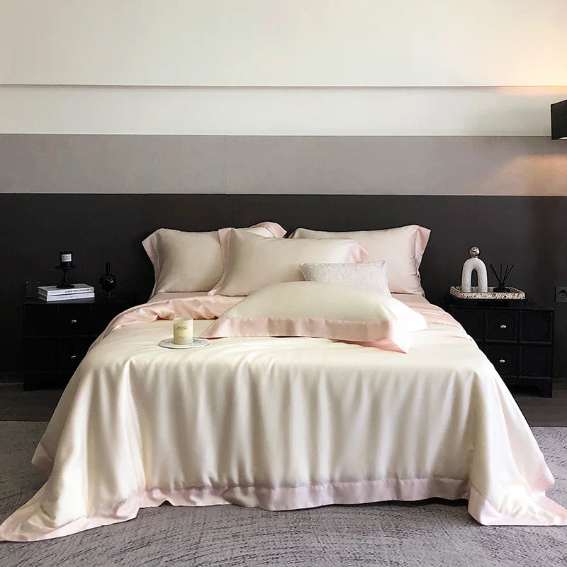 Afralia™ 600TC Lyocell Eucalyptus Fiber Bedding Set: Duvet Cover, Bed Sheet, Pillowcases