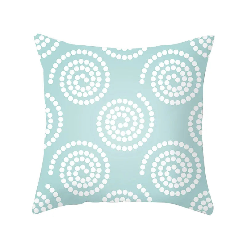 Afralia™ Modern Geometry Printing Pillowcase Mint Green Decorative Cushion Cover
