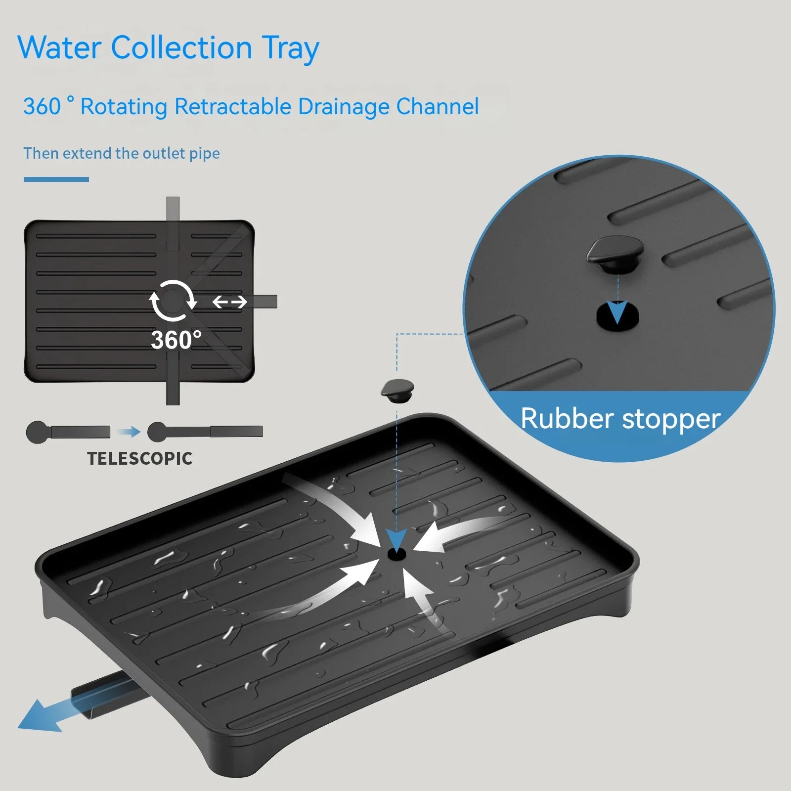 Afralia™ Kitchen Utensil Drainer Rack with Chopstick Cage and Drainboard