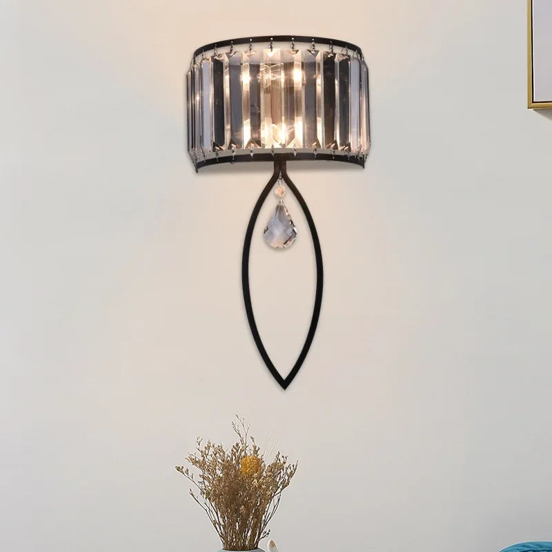 Afralia™ Crystal LED Wall Lamp for Living Room Bedroom Corridor Sconce