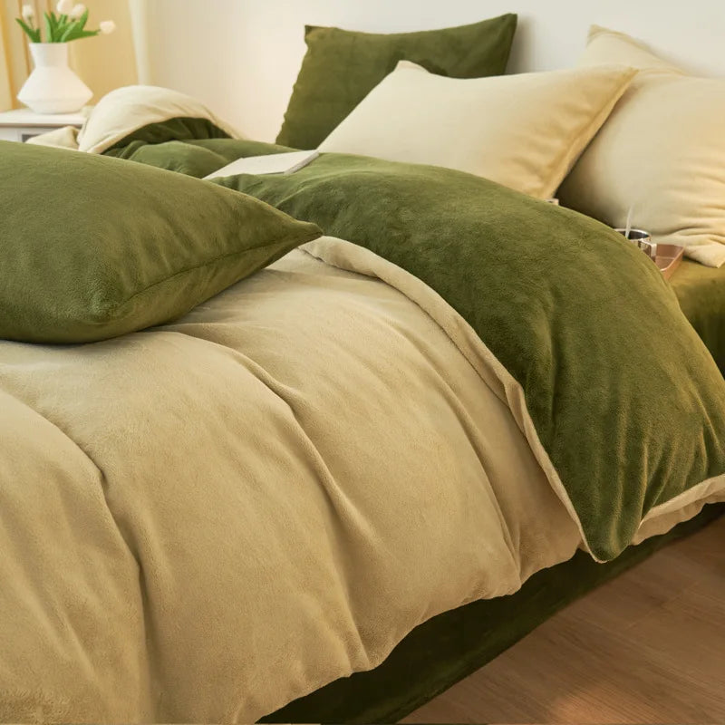 Afralia™ Milk Velvet Plush Comforter Cover for Autumn & Winter