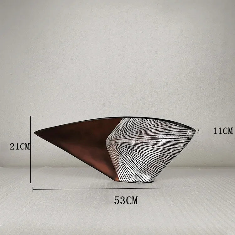 Nordic Style Resin Vase - Fan-shaped Decorative Craft for Home Decor by Afralia™